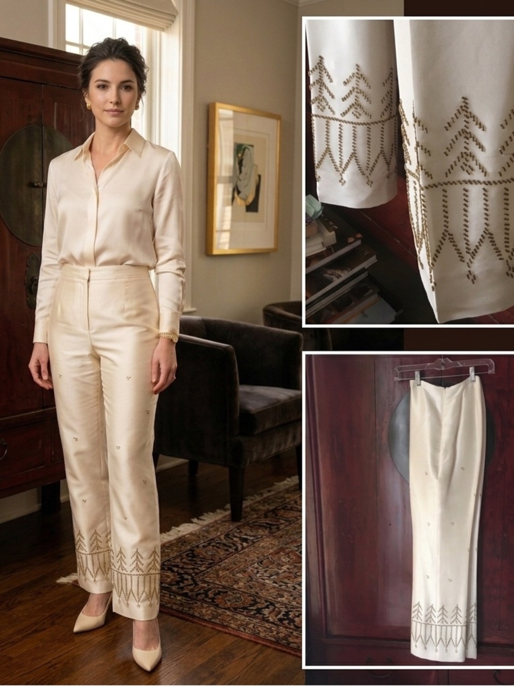 Ann Taylor Silk pants wi/ sequins (lined)
* from AT’ earlier higher-quality era.